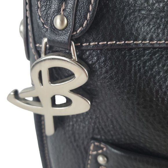 B Makowsky Soft Leather Tote: Black Crossbody Shoulder Bag - Picture 3 of 7